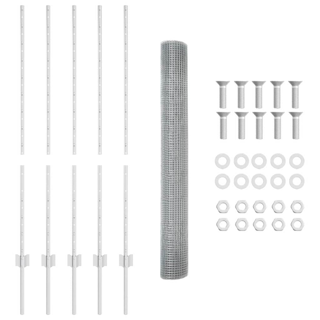 Fence with Posts Silver