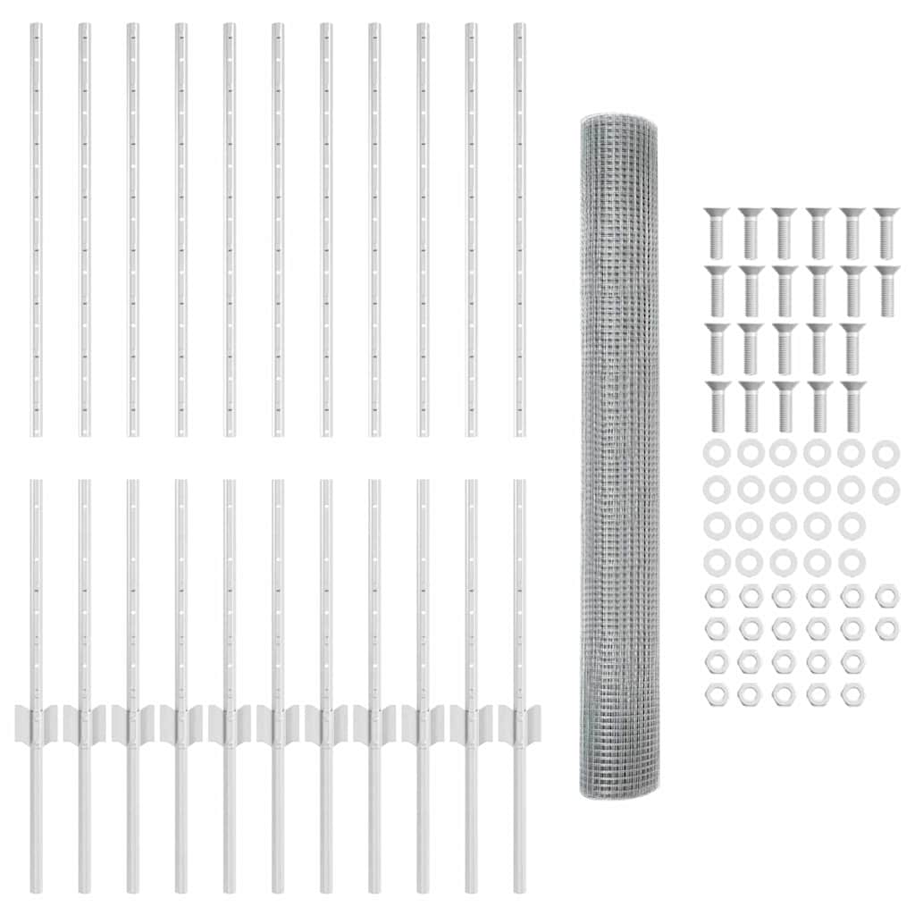 Fence with Posts Silver