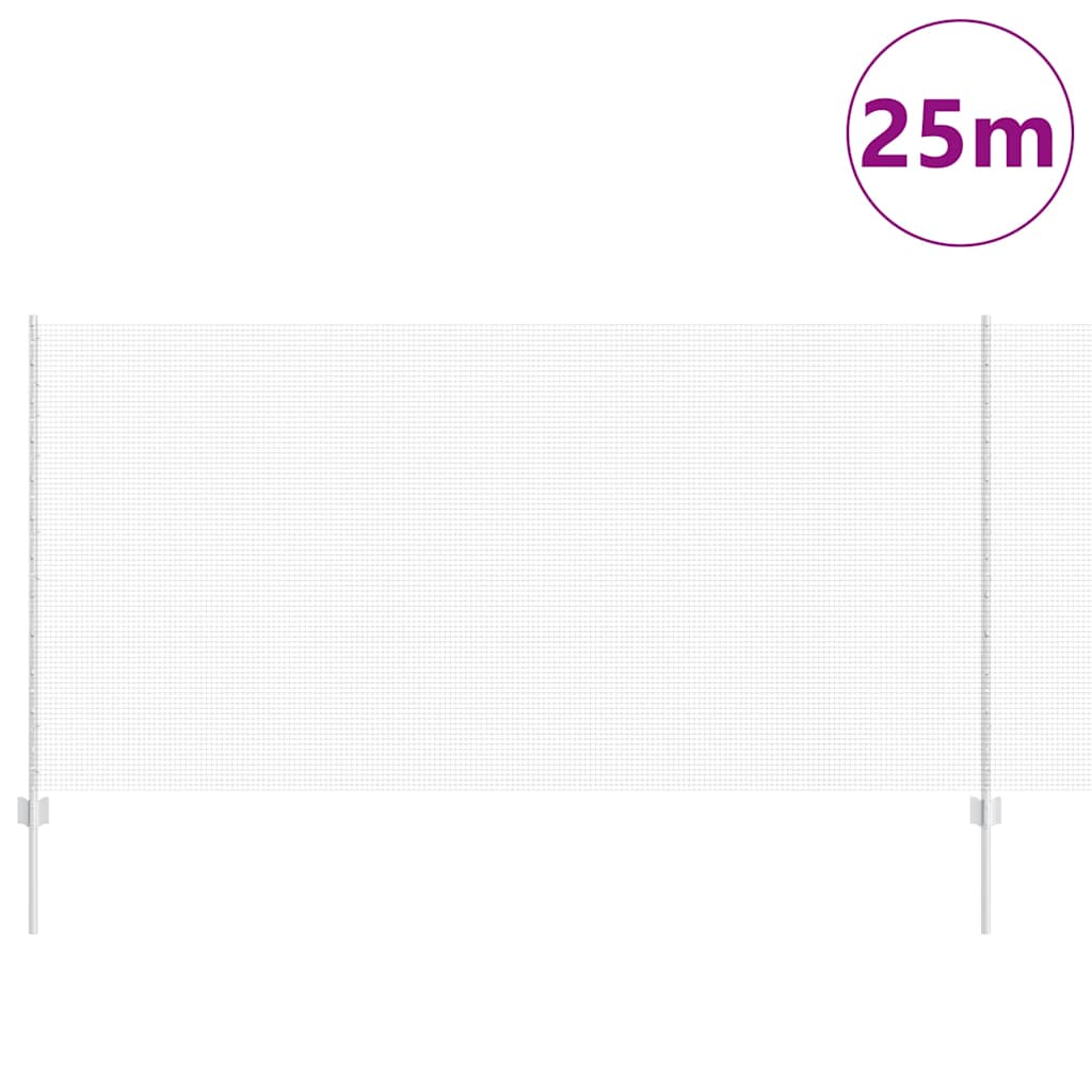 Suvirintas vielos tvora su stulpeliais 25 x 1,2 m Sidabrinė