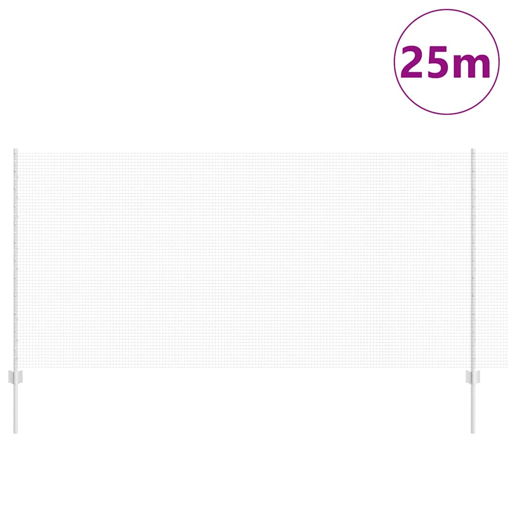Suvirintas vielos tvora su stulpeliais 25 x 1,2 m Sidabrinė