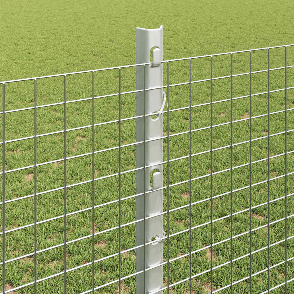 Suvirintas vielos tvora su stulpeliais 25 x 1,2 m Sidabrinė