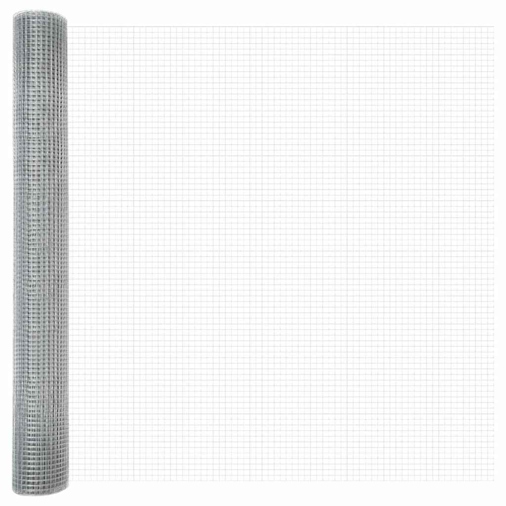 Suvirintas vielos tvora su stulpeliais 25 x 1,2 m Sidabrinė