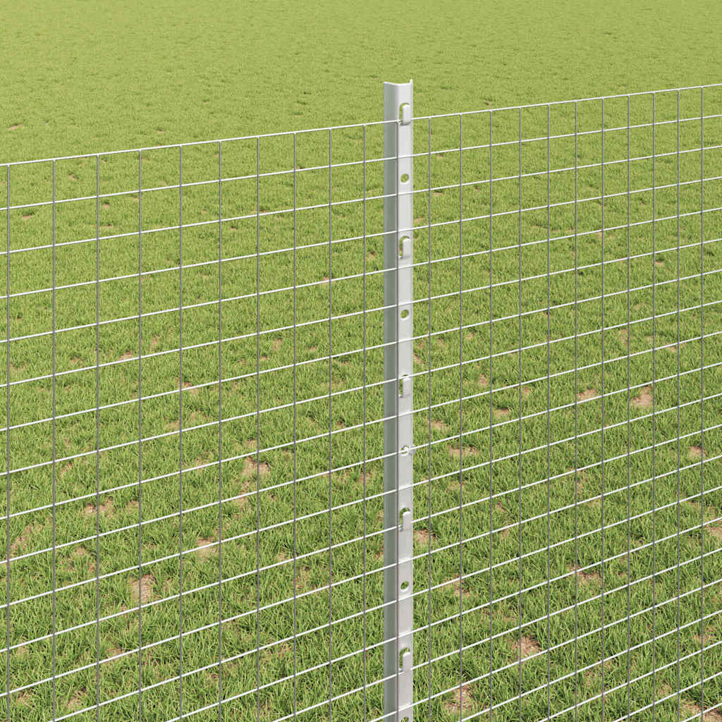 Suvirintas vielos tvora su stulpeliais 25 x 1,5 m Sidabrinė