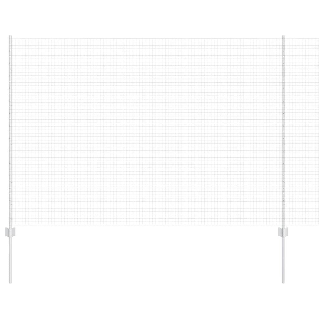 Suvirintas vielos tvora su stulpeliais 25 x 1,5 m Sidabrinė