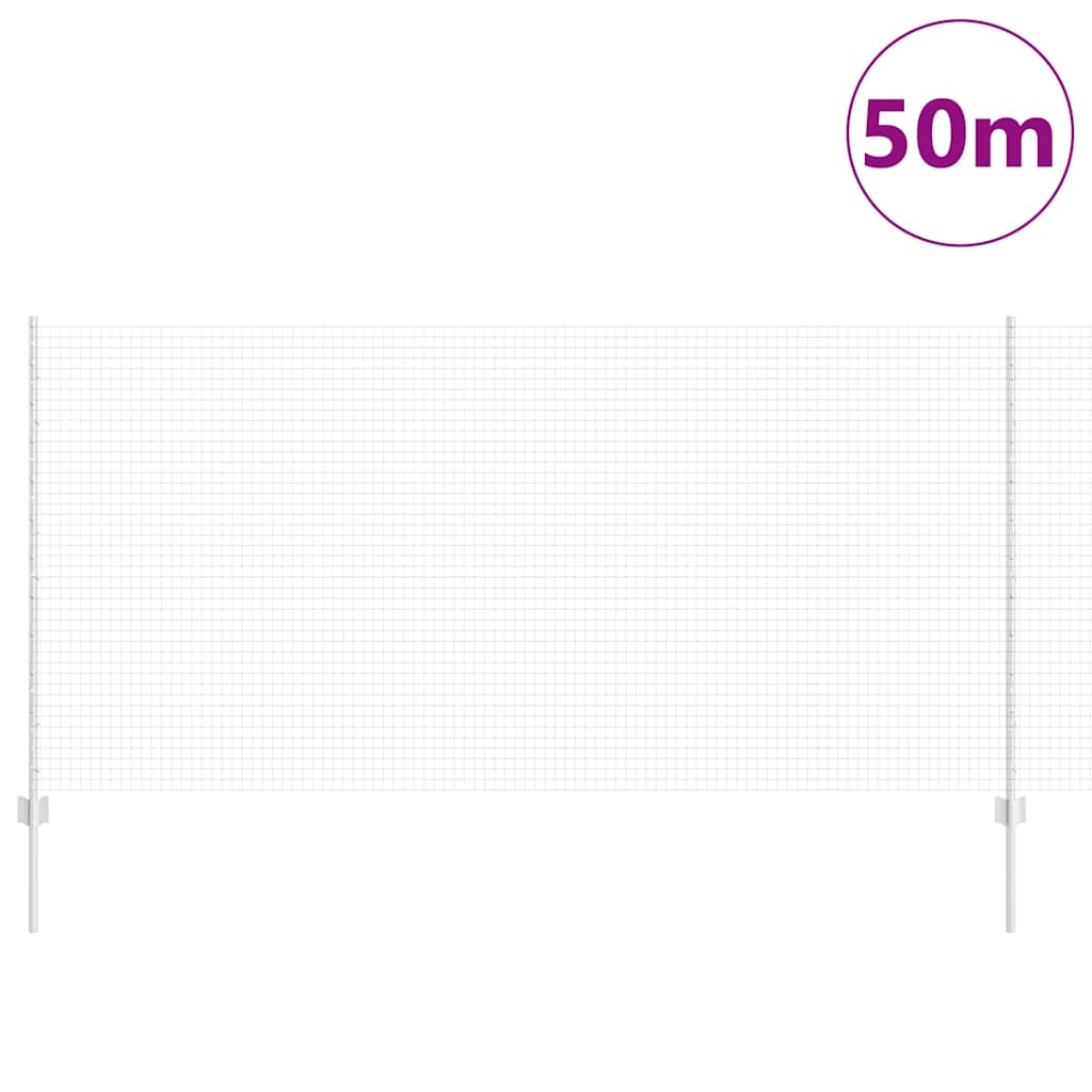 Suvirintas vielos tvora su stulpeliais 50 x 1,2 m Sidabrinė