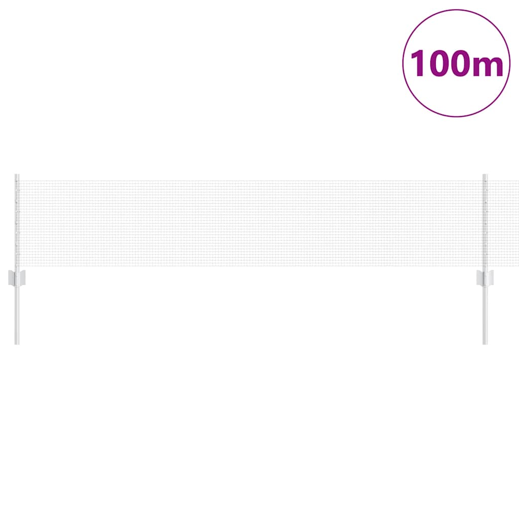 Suvirintas vielos tvora su stulpeliais 100 x 0,4 m Sidabrinė