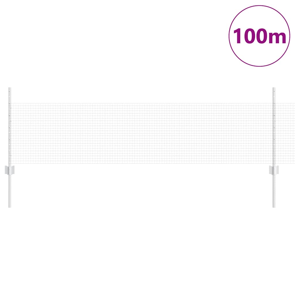 Suvirintas vielos tvora su stulpeliais 100 x 0,5 m Sidabrinė