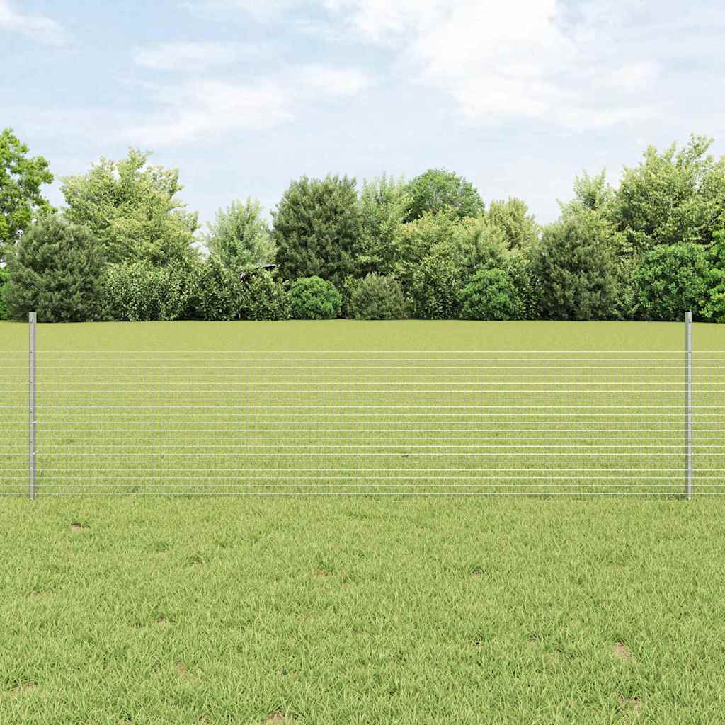 Suvirintas vielos tvora su stulpeliais 100 x 0,5 m Sidabrinė