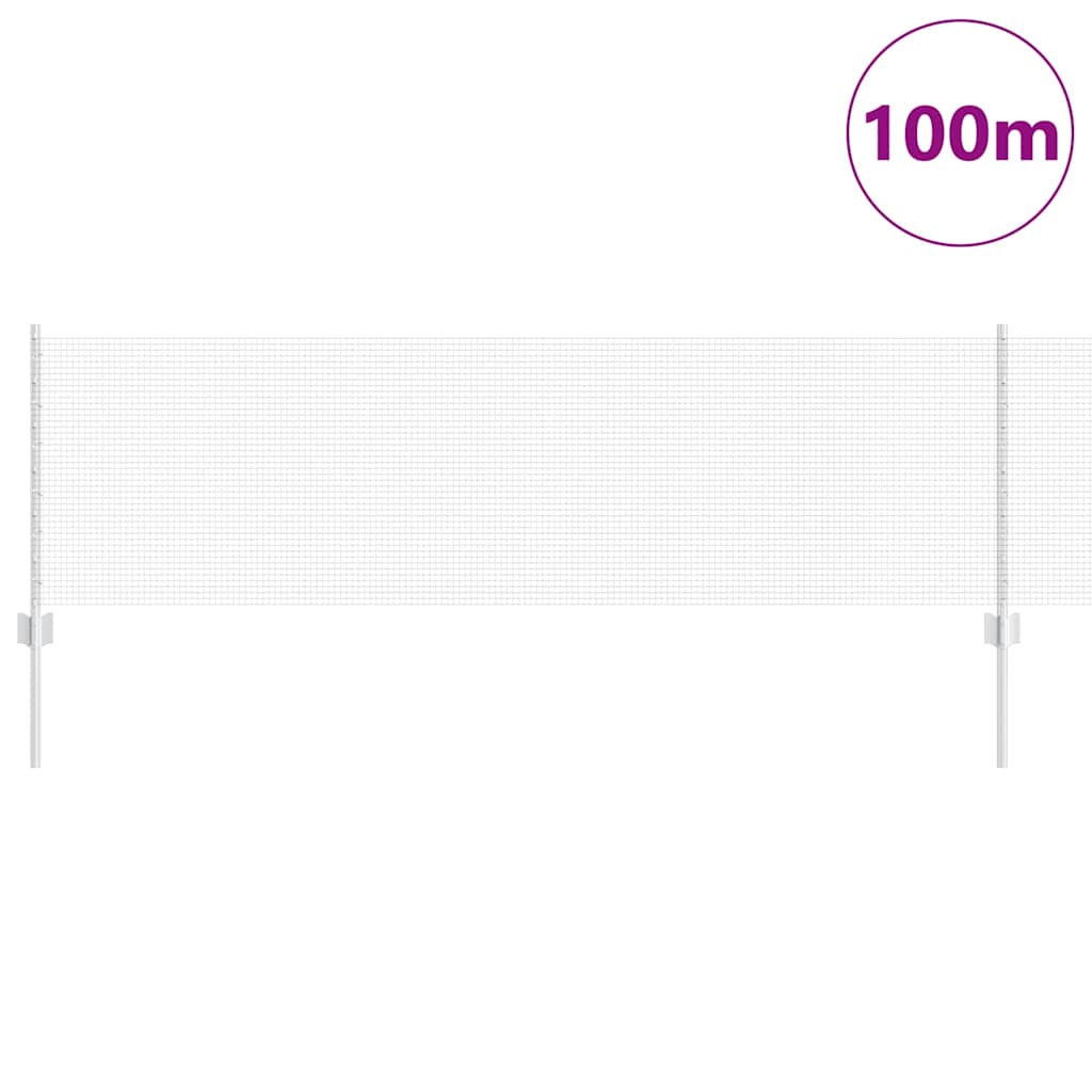 Suvirintas vielos tvora su stulpeliais 100 x 0,6 m Sidabrinė