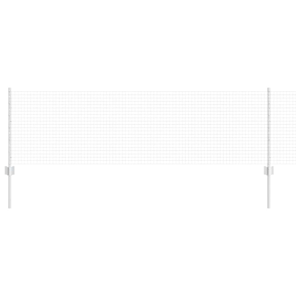Suvirintas vielos tvora su stulpeliais 100 x 0,6 m Sidabrinė