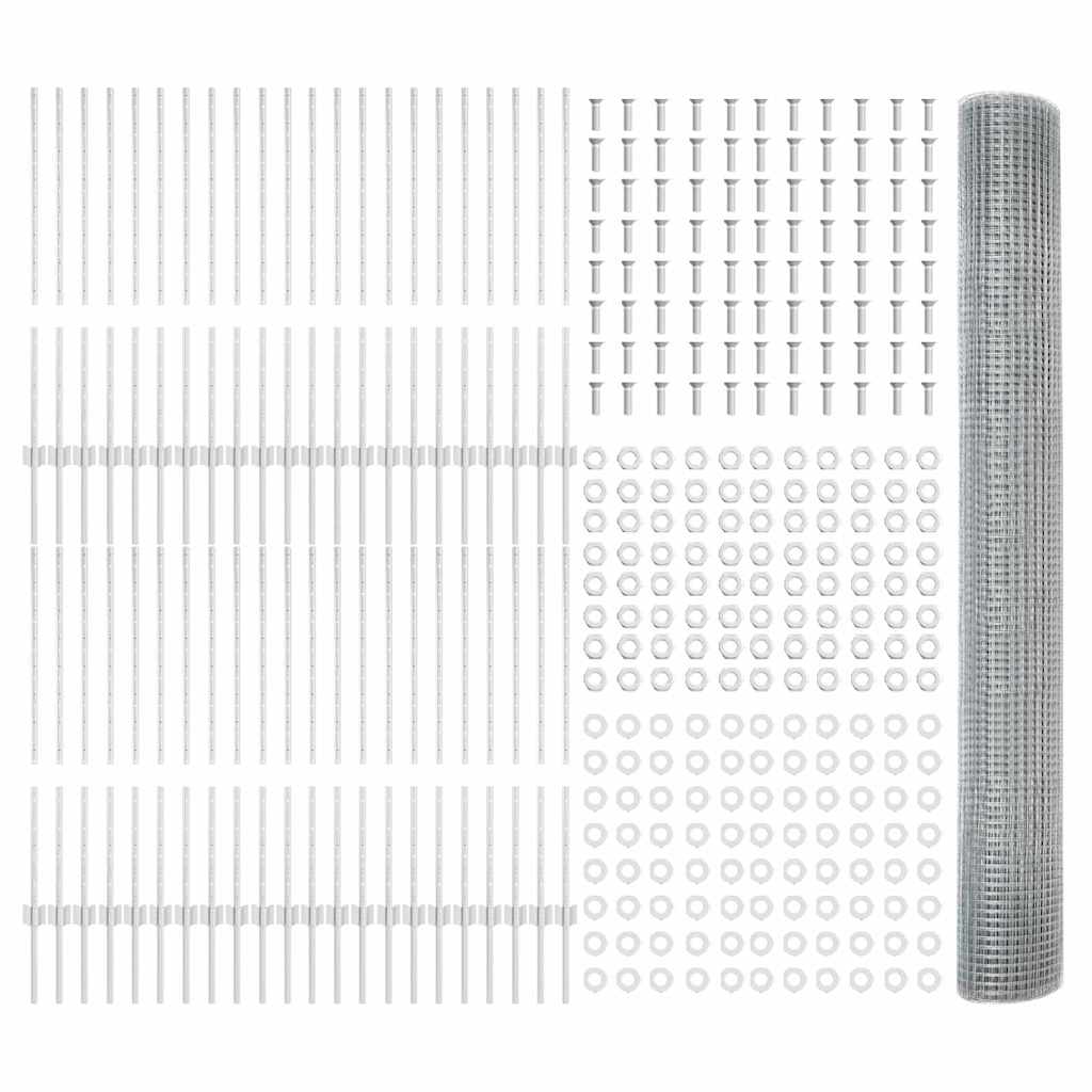 Fence with posts Silver