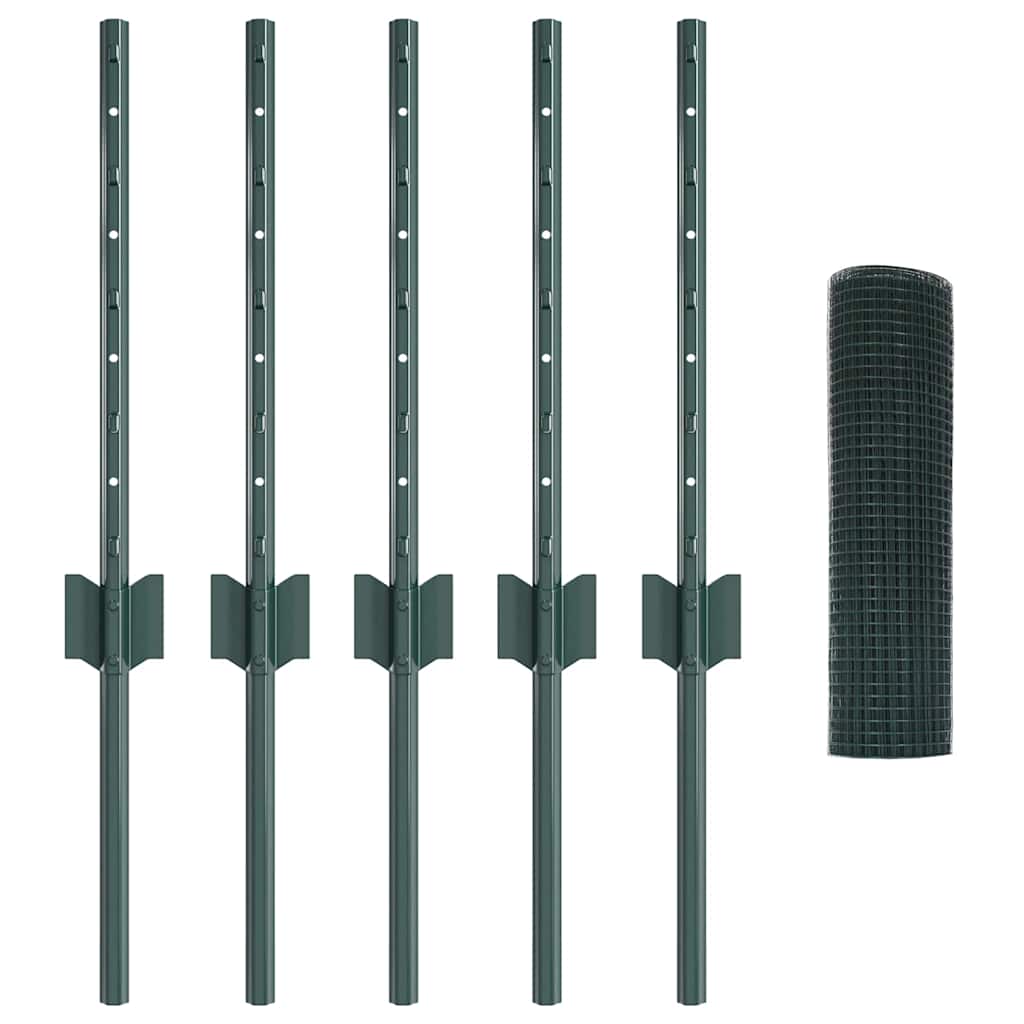 Fence with posts Green