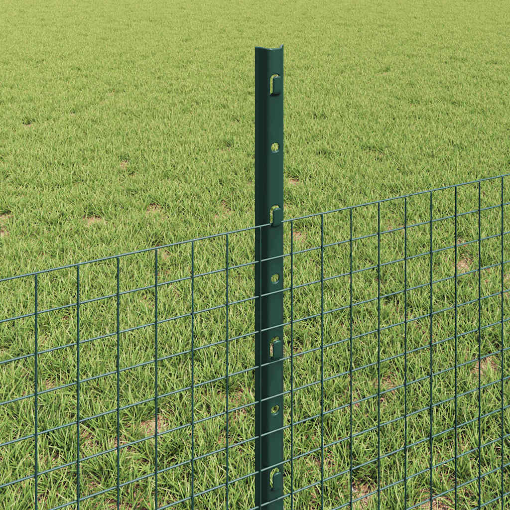 Suvirintas vielos tvora su stulpeliais 10 x 0,5 m Žalia