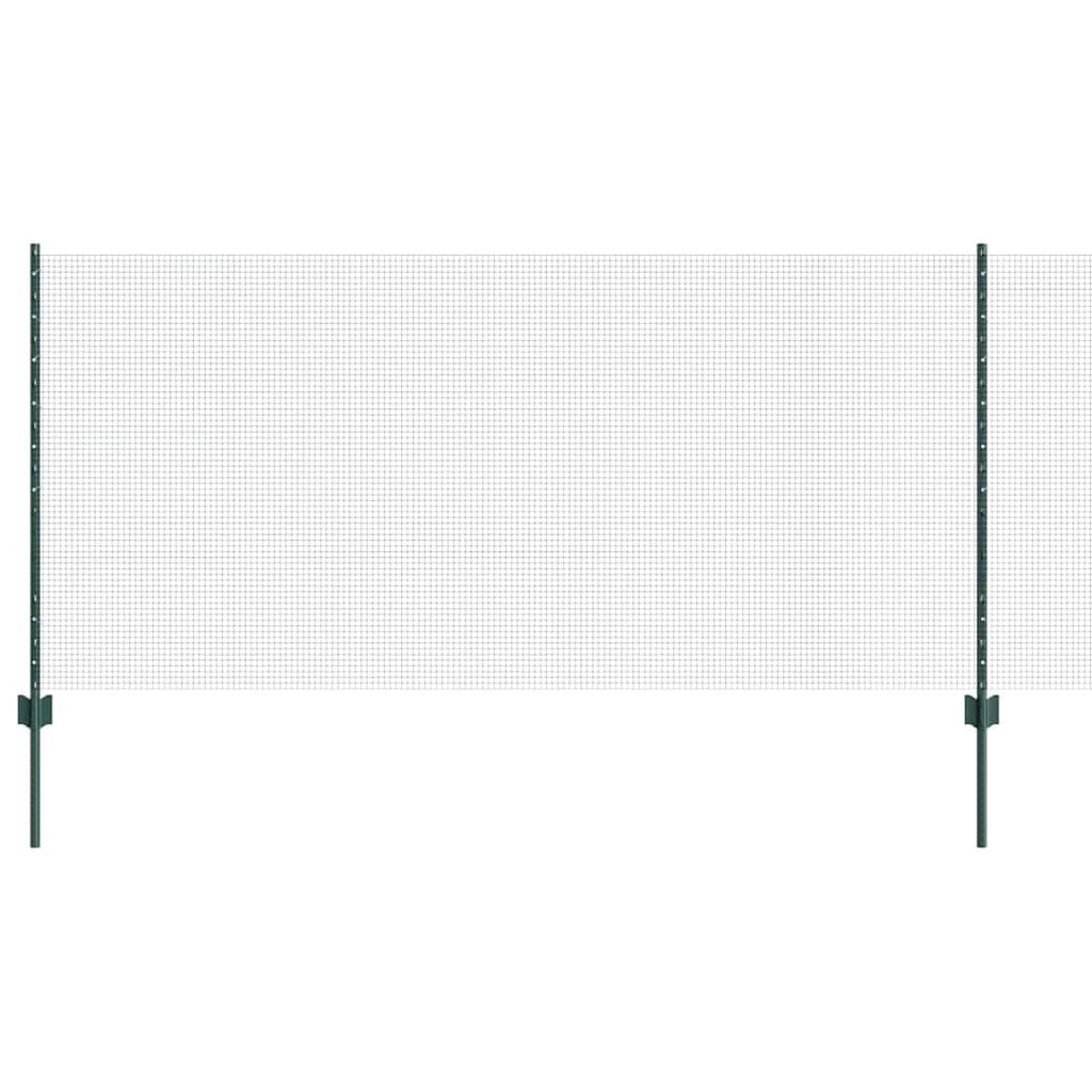 Suvirintas vielos tvora su stulpeliais 10 x 1 m Žalia Tinklelis