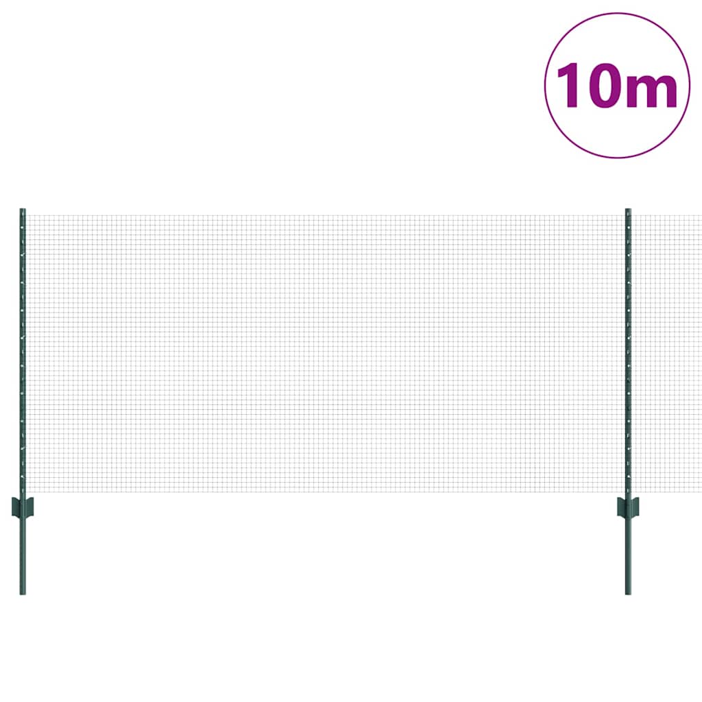 Suvirintas vielos tvora su stulpeliais 10 x 1 m Žalia Tinklelis
