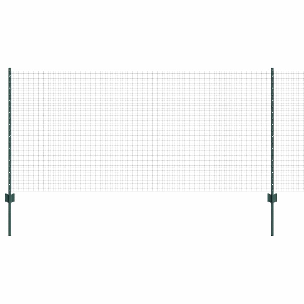 Suvirintas vielos tvora su stulpeliais 10 x 1 m Žalia Tinklelis