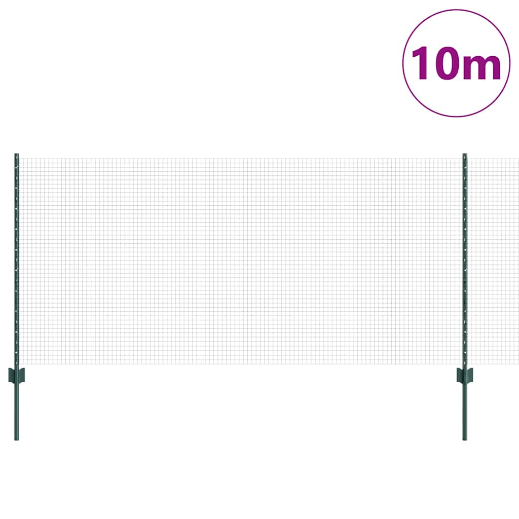Suvirintas vielos tvora su stulpeliais 10 x 1 m Žalia Tinklelis
