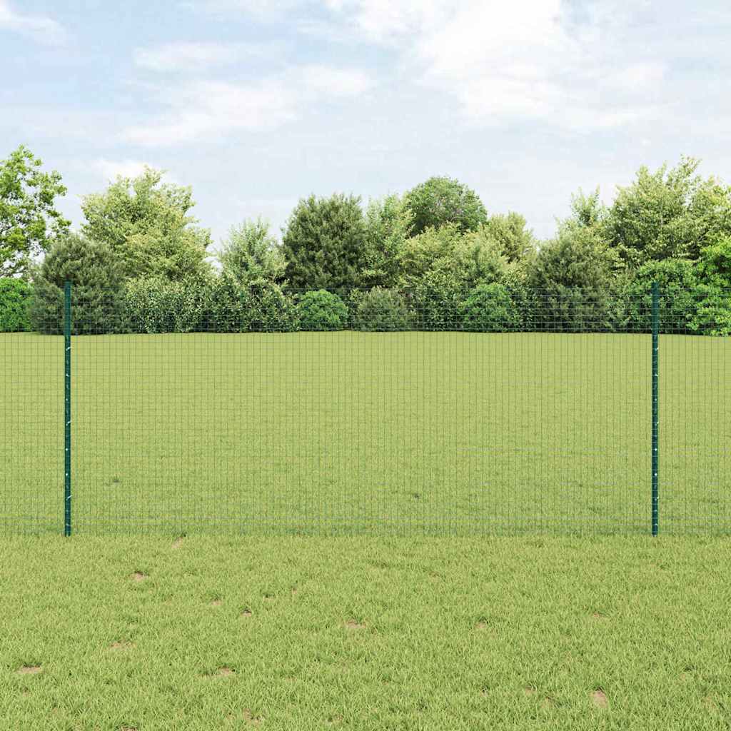 Suvirintas vielos tvora su stulpeliais 10 x 1 m Žalia Tinklelis