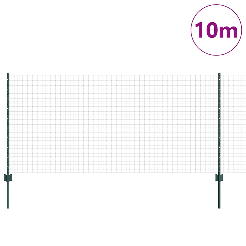 Suvirintas vielos tvora su stulpeliais 10 x 1 m Žalia Tinklelis