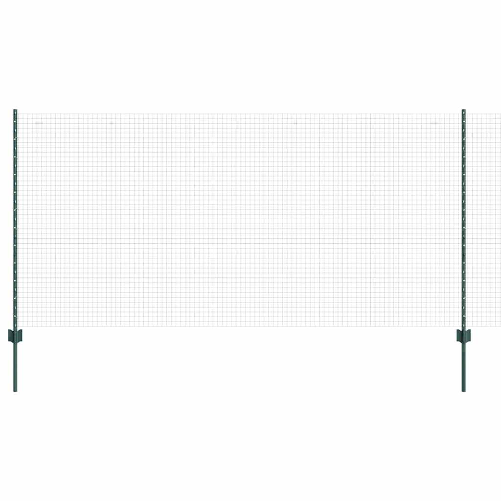 Suvirintas vielos tvora su stulpeliais 10 x 1,2 m Žalia