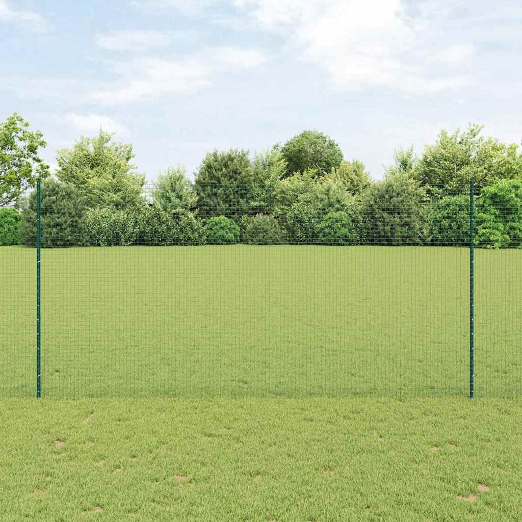Suvirintas vielos tvora su stulpeliais 10 x 1,6 m Žalia