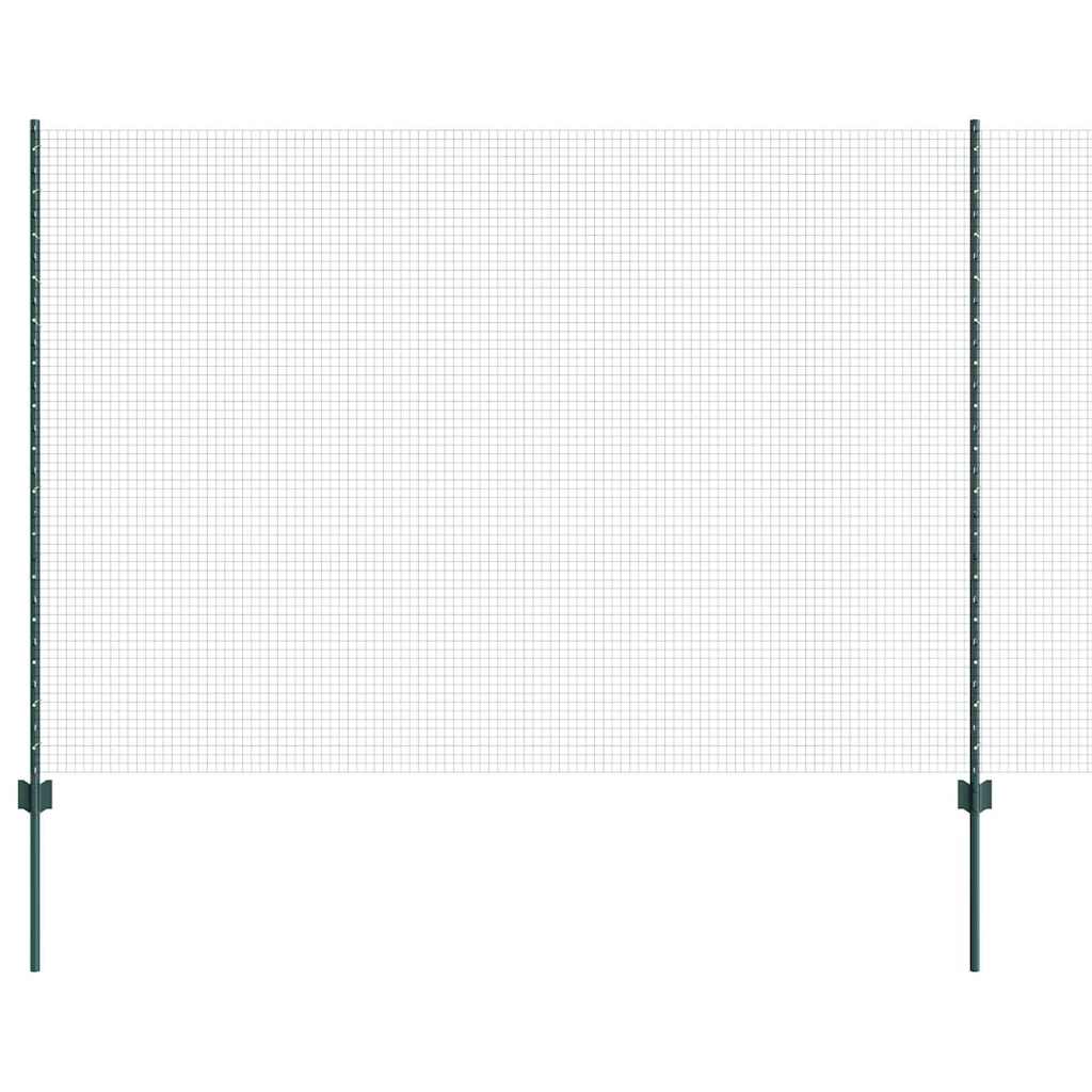 Suvirintas vielos tvora su stulpeliais 25 x 1,5 m Žalia