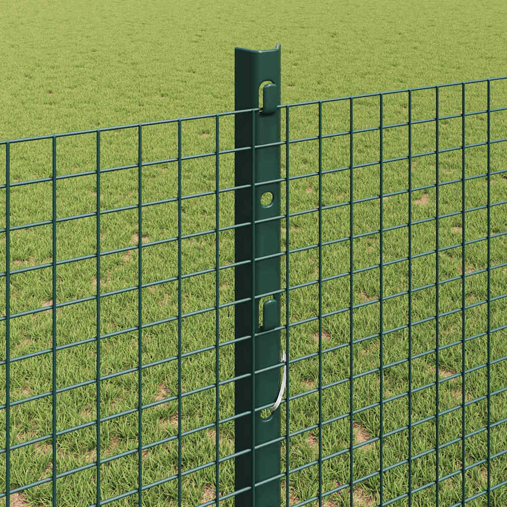 Fence with Posts Green 1.2 x 50 m Steel and PVC