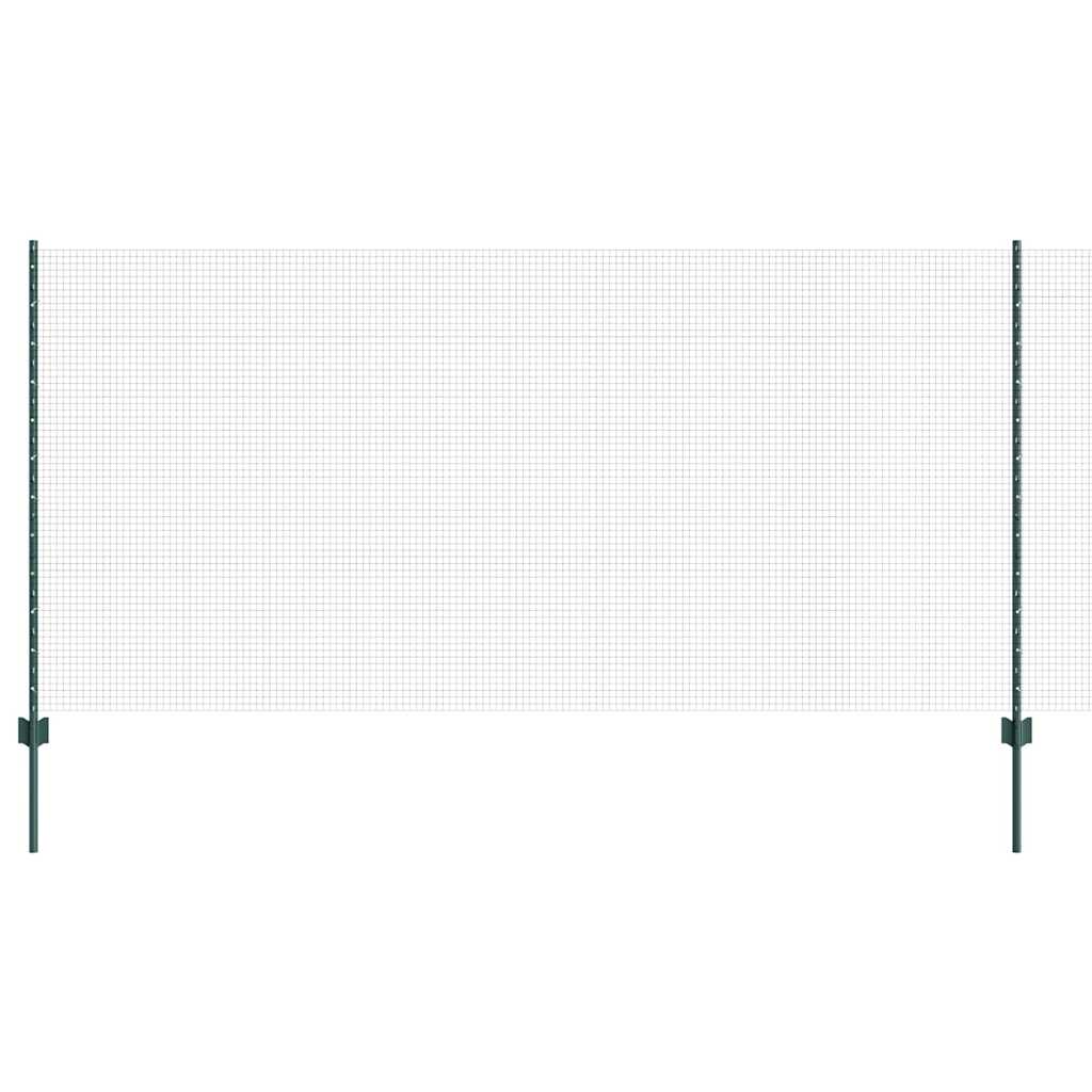 Fence with Posts Green 1.2 x 50 m Steel and PVC