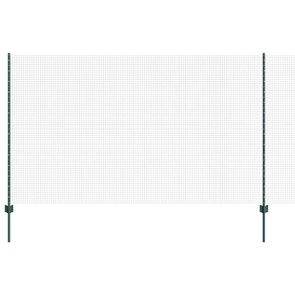 Suvirintas vielos tvora su stulpeliais 50 x 1,4 m Žalia