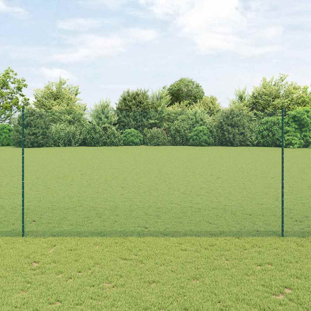 Suvirintas vielos tvora su stulpeliais 50 x 1,5 m Žalia