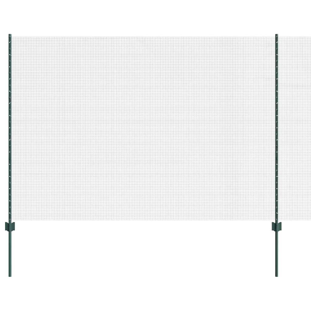 Suvirintas vielos tvora su stulpeliais 50 x 1,5 m Žalia