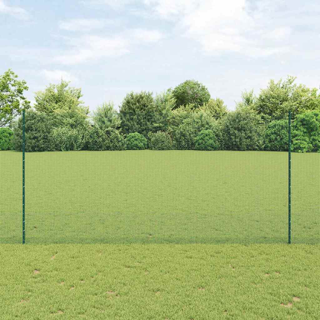 Suvirintas vielos tvora su stulpeliais 50 x 1,5 m Žalia