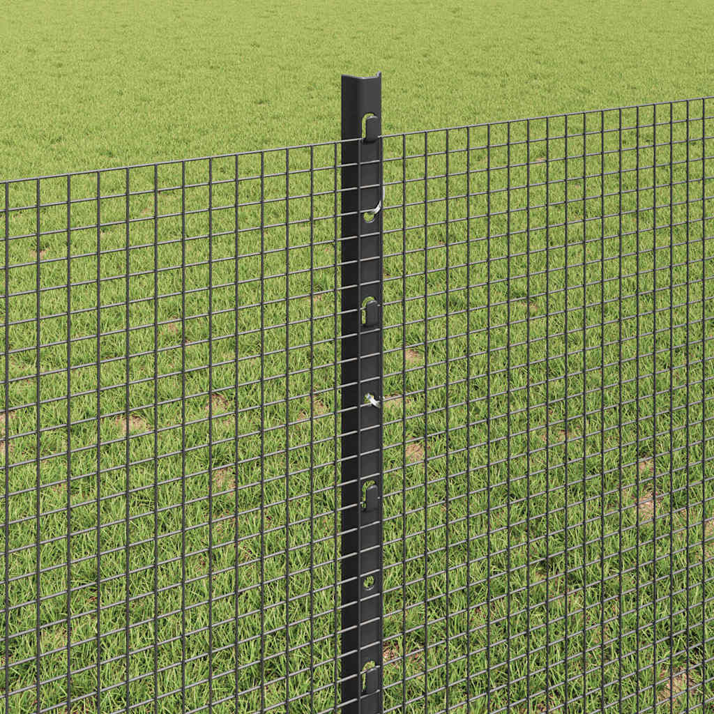 Fence with posts Grey