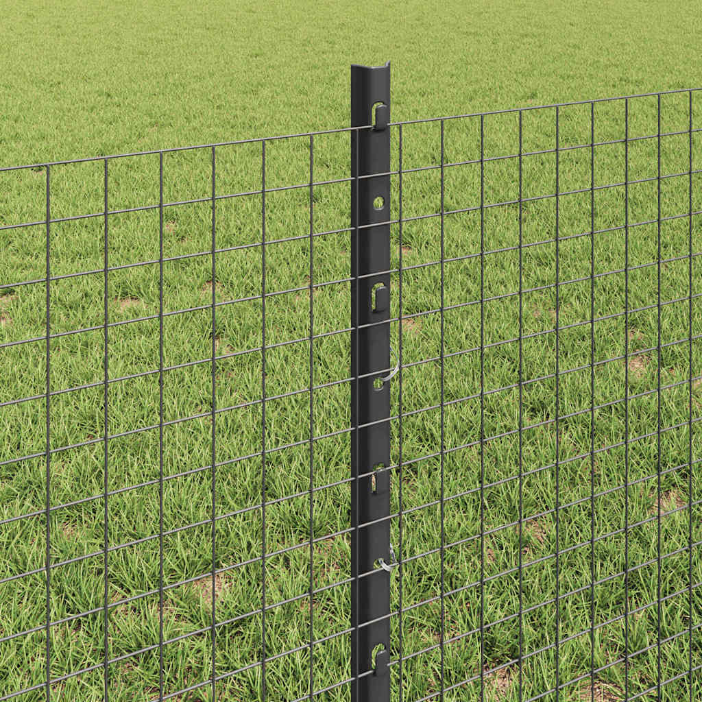 Fence with posts Grey