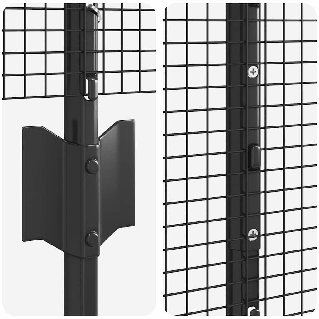 Fence with posts Grey