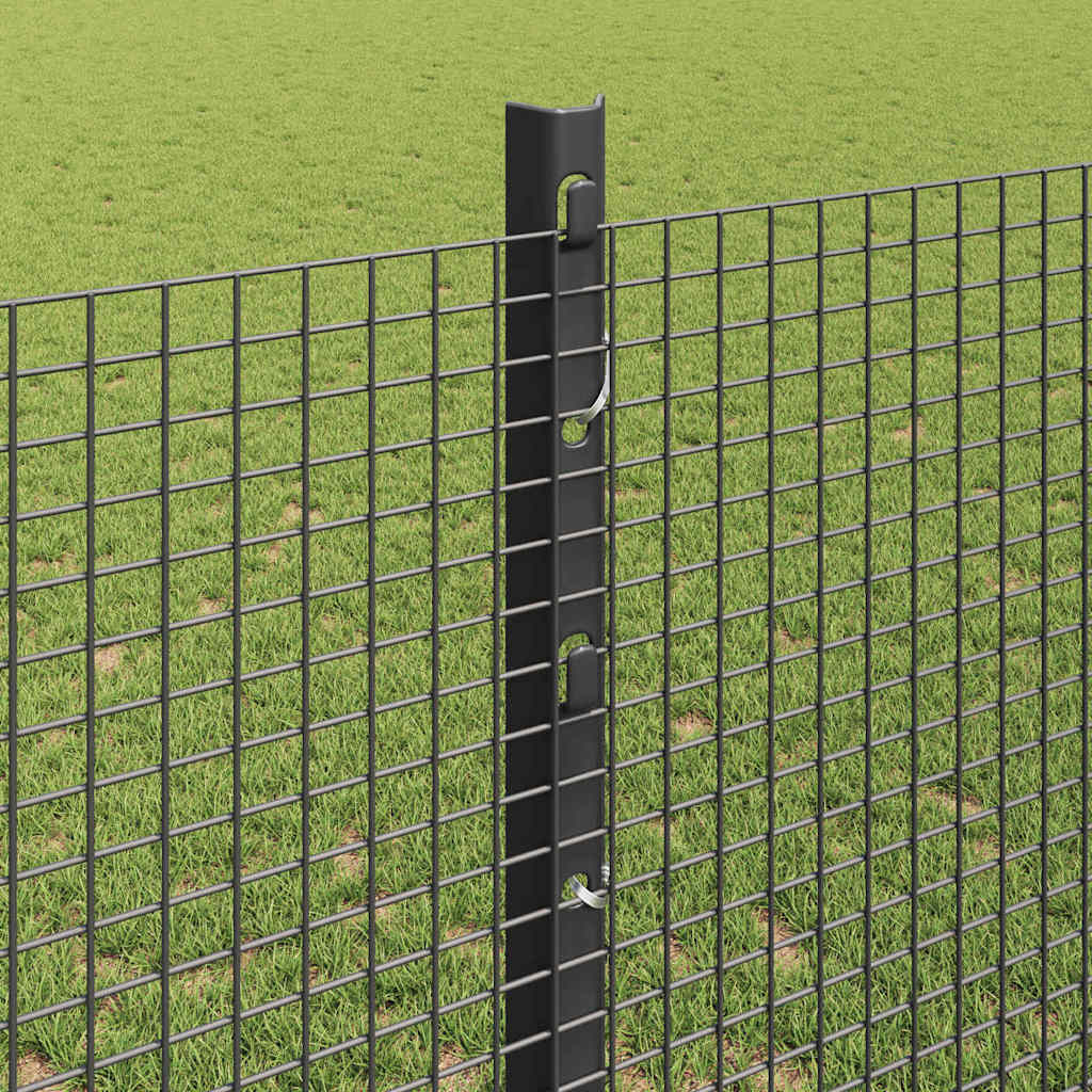 Fence with posts Grey