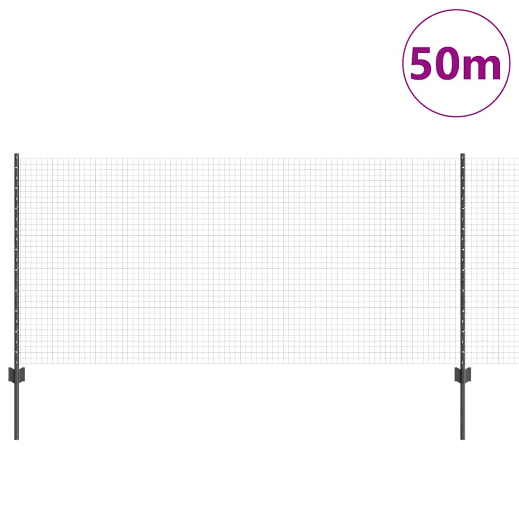 Tvora su stulpais Pilka 1 x 50 m Plienas ir PVC
