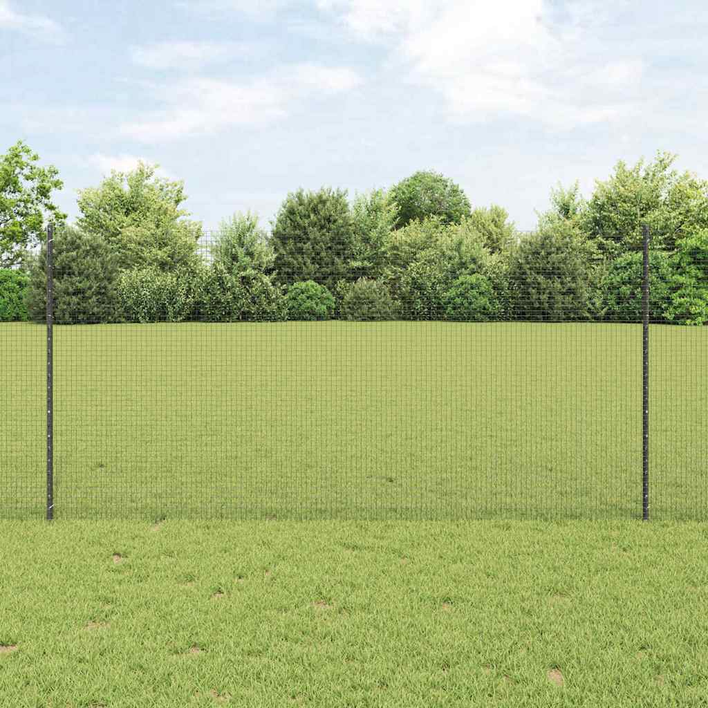 Suvirintas vielos tvora su stulpeliais 50 x 1,2 m Pilka