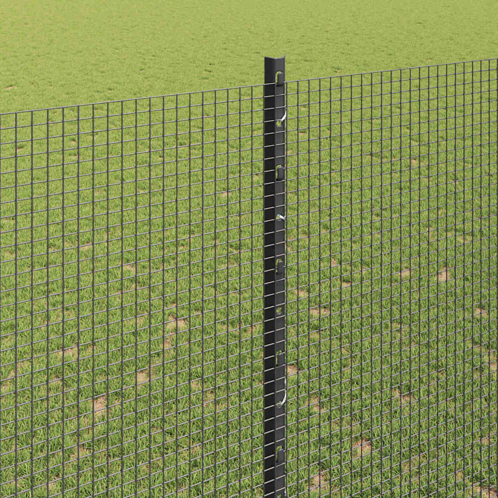 Fence with posts Grey