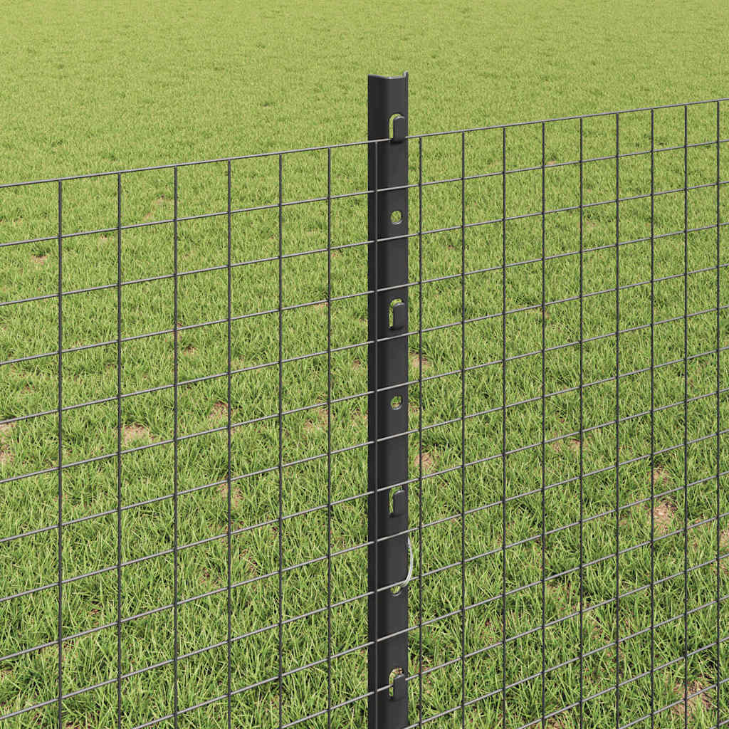 Fence with posts Grey
