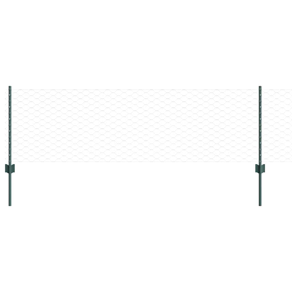 Fence with posts Green