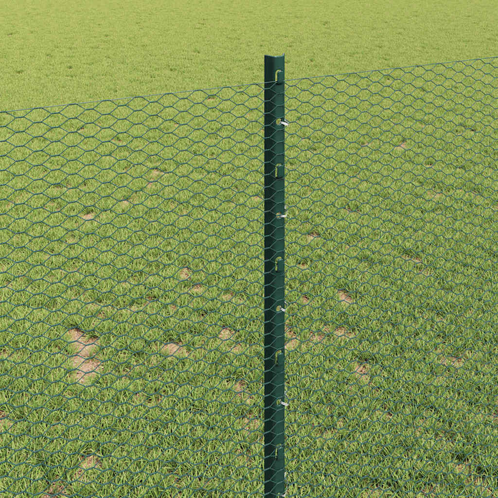 Fence with posts Green