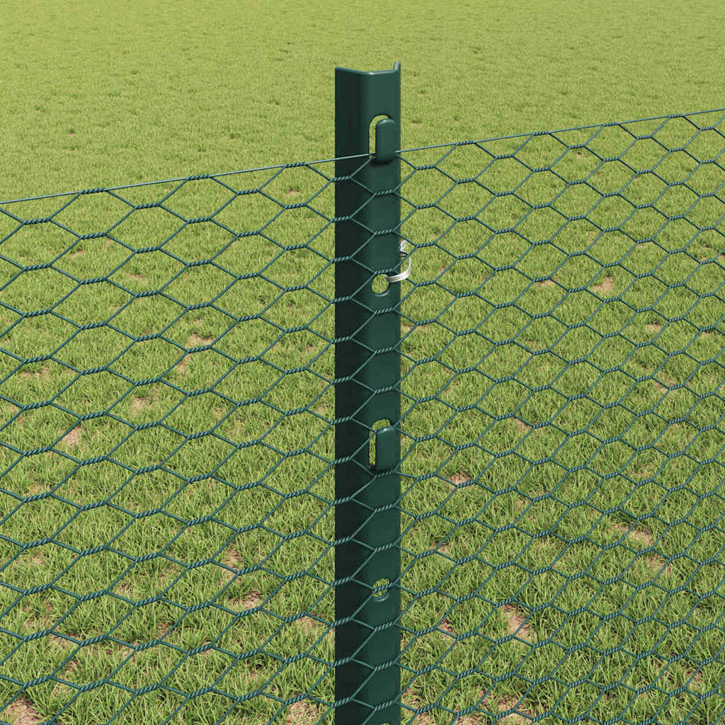 Fence with posts Green