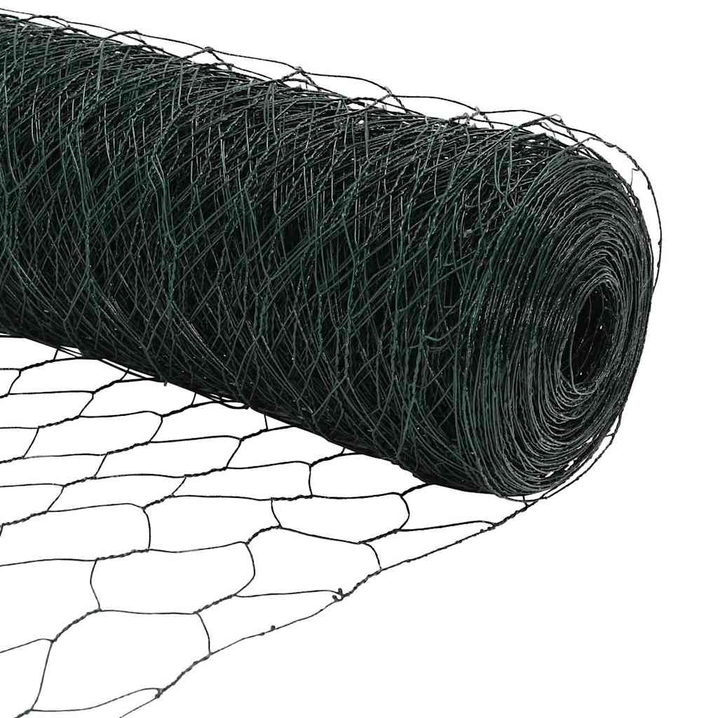 Hexagonal Fence with Post 10 x 1,2 m PVC dengtas plienas Žalia