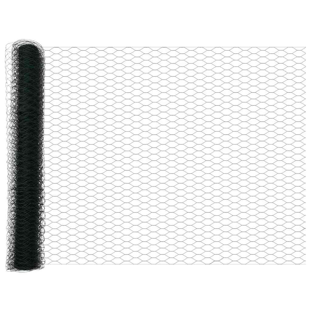 Hexagonal Fence with Post 10 x 1,2 m PVC dengtas plienas Žalia