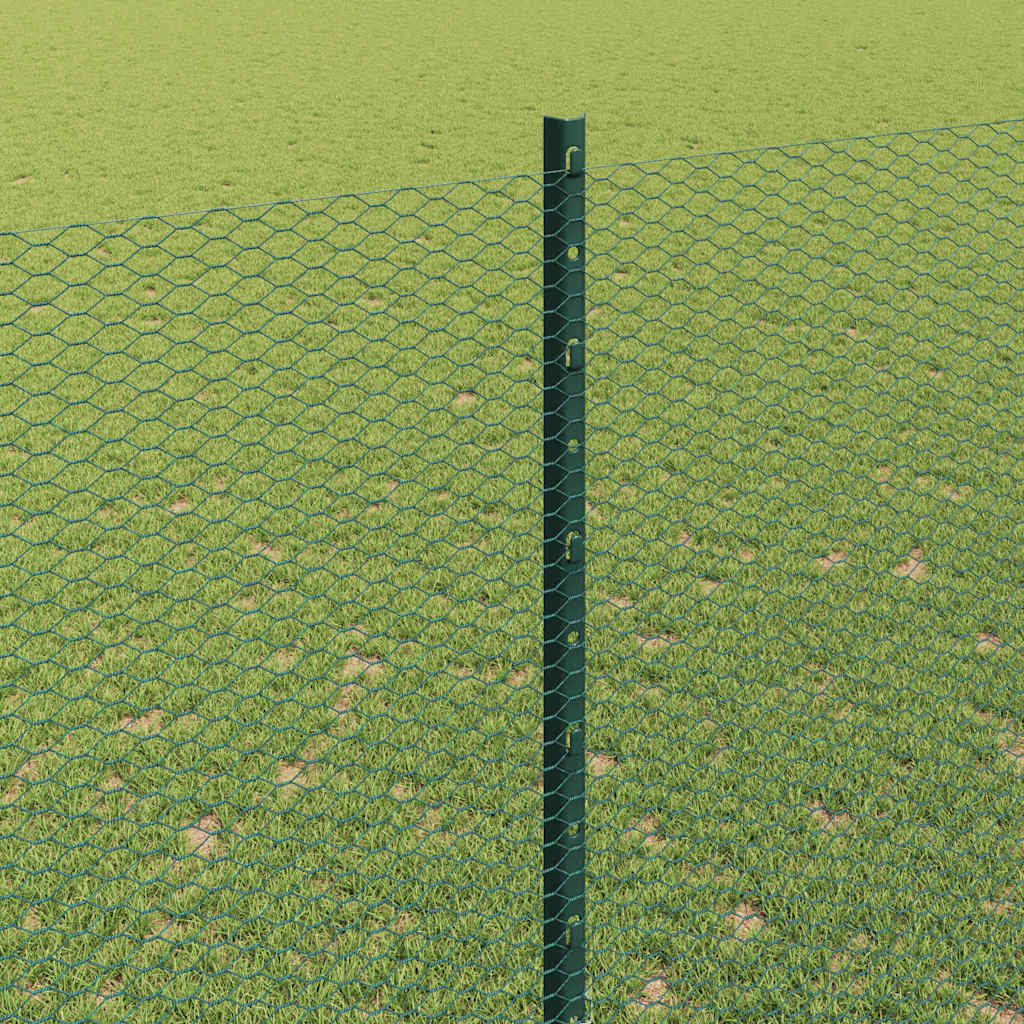 Green Fence with Posts