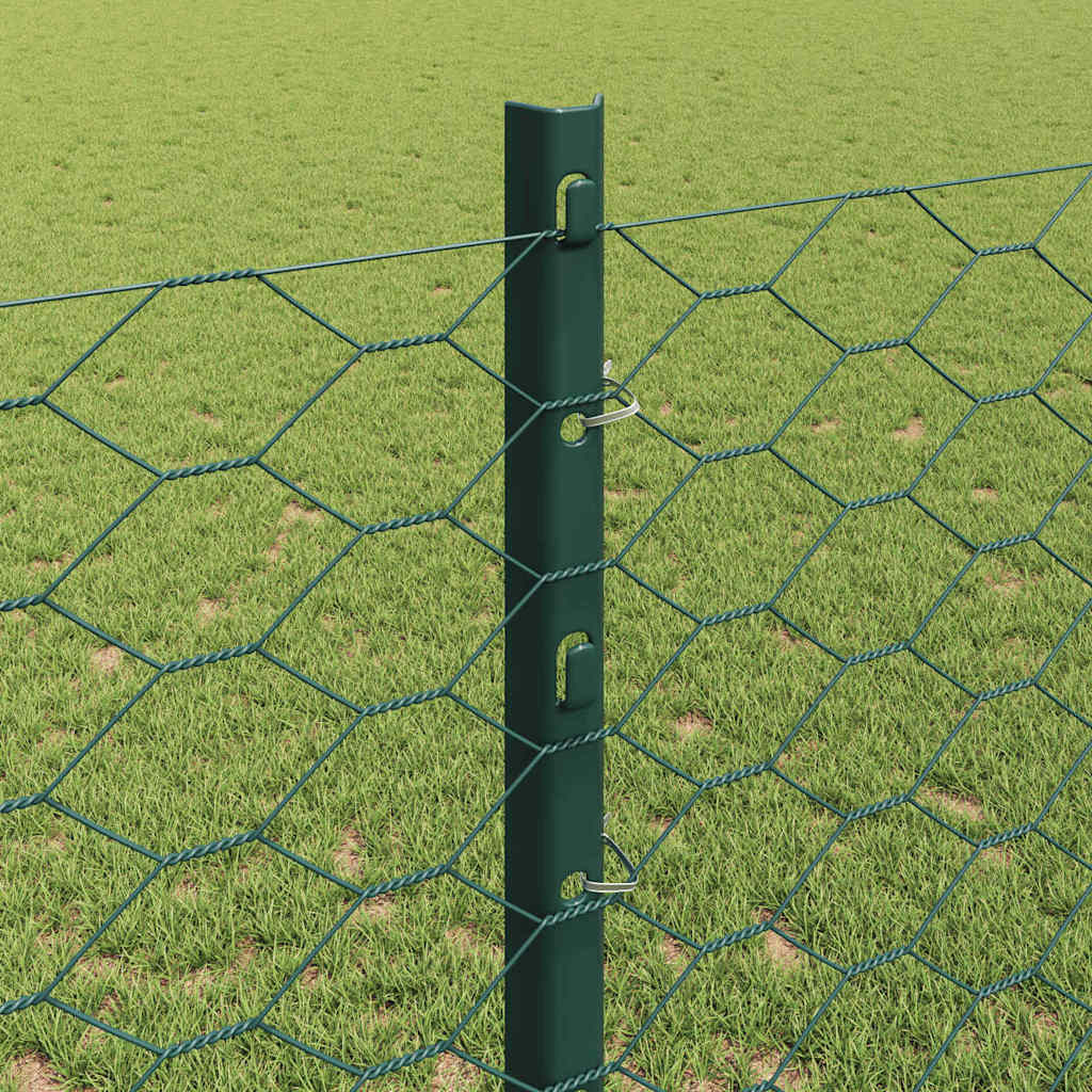 Green Fence with Posts