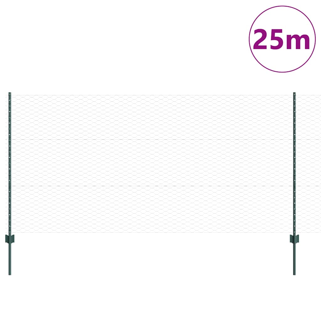Green Fence with Posts