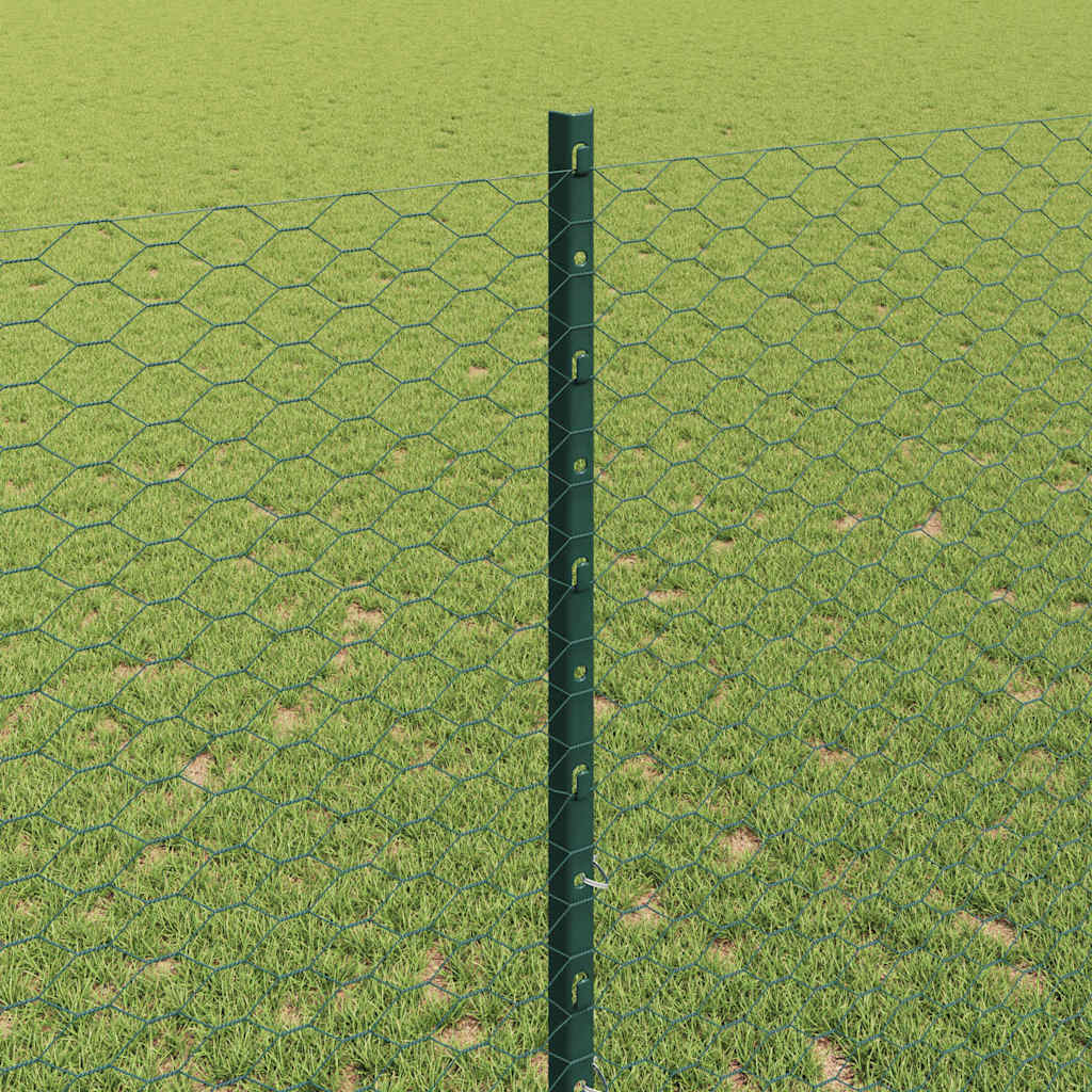 Green Fence with Posts