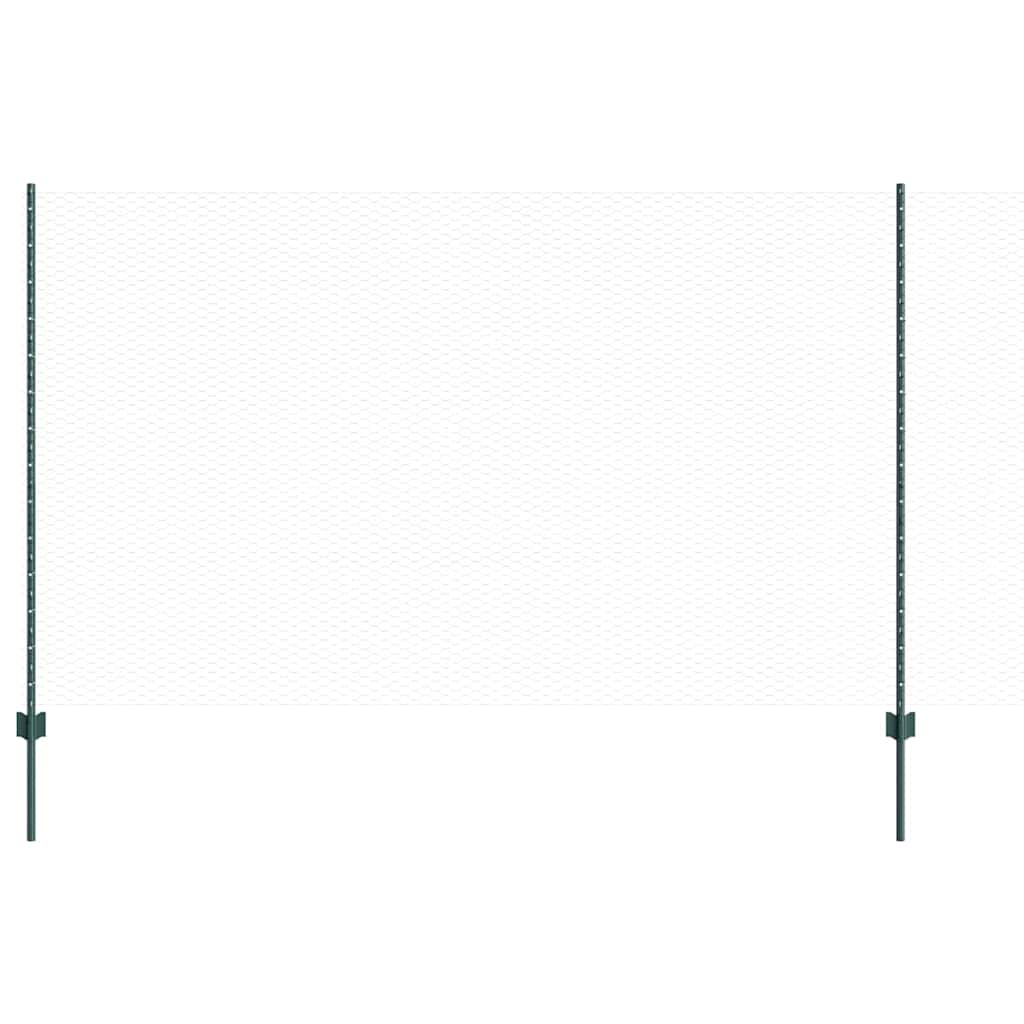 Green Fence with Posts